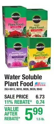 Menards Water Soluble Plant Food offer