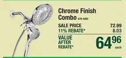 Menards Chrome Finish Combo offer