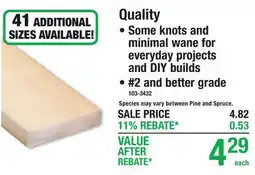 Menards Quality 1 x 4 x 8' PINE BOARDS offer