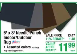 Menards 6' x 8' Needle Punch Indoor/Outdoor Rug offer