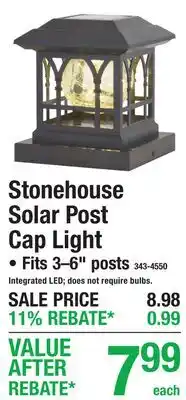 Menards Stonehouse Solar Post Cap Light offer