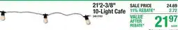 Menards 21'2-3/8 10-Light Cafe offer