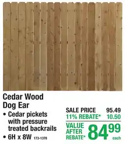Menards Cedar Wood Dog Ear offer