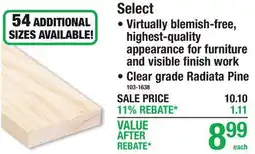 Menards Select offer