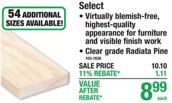 Menards Select offer