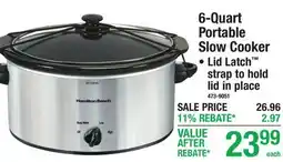Menards 6-Quart Portable Slow Cooker offer
