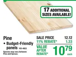 Menards Pine offer