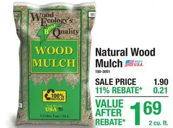 Menards Natural Wood Mulch offer