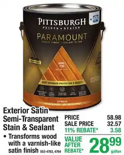 Menards Exterior Satin Semi-Transparent Stain & Sealant offer
