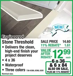 Menards Engineered Stone Threshold offer