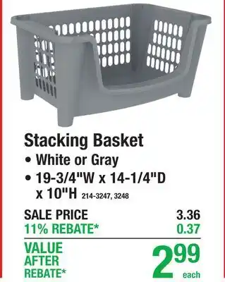 Menards Stacking Basket offer