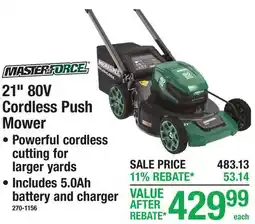 Menards 21 80V Cordless Push Mower offer