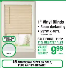 Menards 1 Vinyl Blinds • Room darkening offer