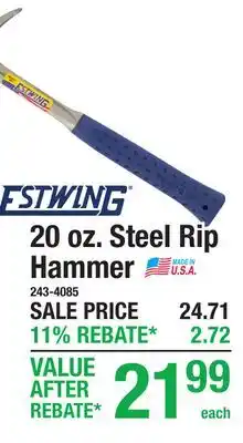 Menards 20 oz. Steel Rip Hammer offer