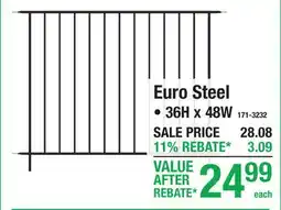 Menards Euro Steel offer