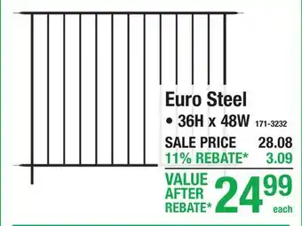 Menards Euro Steel offer