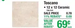 Menards Toscano offer