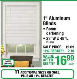 Menards 1 Aluminum Blinds offer
