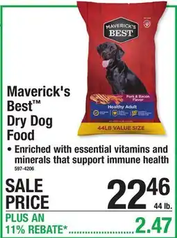 Menards Maverick's Best Dry Dog Food offer