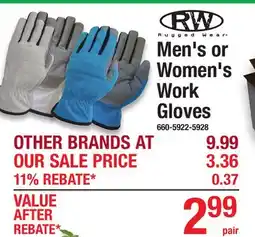 Menards Men's or Women's Work Gloves offer