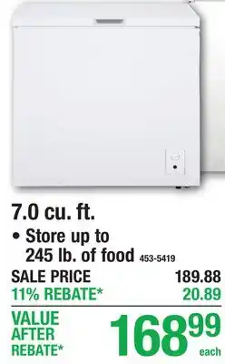 Menards 7.0 cu. ft. Chest Freezers offer