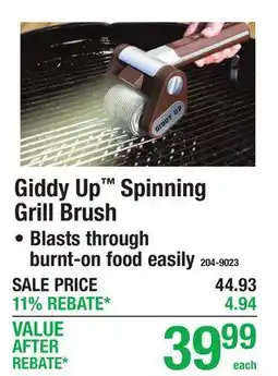 Menards Giddy Up Spinning Grill Brush offer