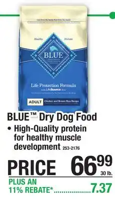 Menards BLUE Dry Dog Food offer
