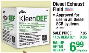 Menards Diesel Exhaust Fluid offer