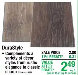 Menards DuraStyle WATERPROOF VINYL PLANK FLOORING offer