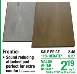 Menards Frontier WATERPROOF VINYL PLANK FLOORING offer