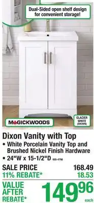 Menards Dixon Vanity with Top offer