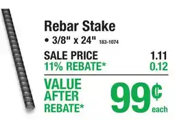 Menards Rebar Stake offer