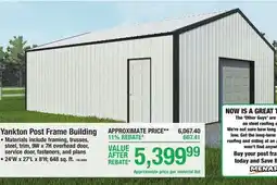 Menards Yankton Post Frame Building offer