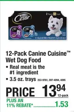 Menards 12-Pack Canine Cuisine Wet Dog Food offer