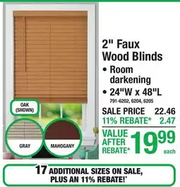 Menards 2 Faux Wood Blinds offer
