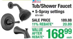 Menards Tub/Shower Faucet offer