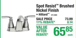 Menards Spot Resist Brushed Nickel Finish offer