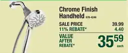Menards Chrome Finish Handheld offer
