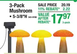 Menards 3-Pack Mushroom Solar Ornamental Lighting offer