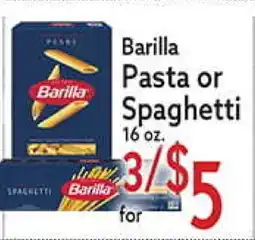 World Fresh Market Barilla Pasta or Spaghetti offer