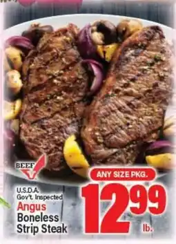 Angelo Caputo's Fresh Market U.S.D.A Gov't Inspected Angus Boneless Strip Steak offer