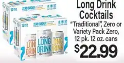 Angelo Caputo's Fresh Market Long Drink Cocktails offer