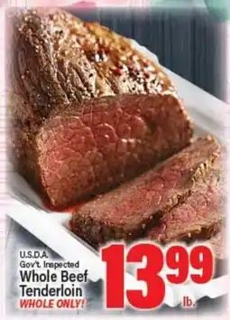Angelo Caputo's Fresh Market U.S.D.A. Gov't Inspected Whole Beef Tenderloin offer