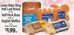Angelo Caputo's Fresh Market Lewis Bake Shop Half Loaf Bread, Half Pack Buns, English Muffins offer