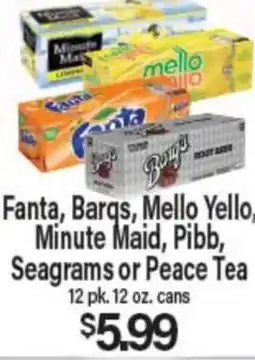 Angelo Caputo's Fresh Market Fanta, Barqs, Mello Yellow, Minute Maid, Pibb, Seagrams or Peace Tea offer