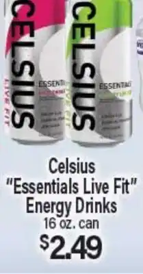 Angelo Caputo's Fresh Market Celsius Essentials Live Fit Energy Drinks offer