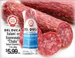 Angelo Caputo's Fresh Market DEL DUCA Salami or Sopressata Chubs offer