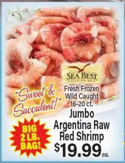 Angelo Caputo's Fresh Market Fresh Frozen Wild Caught Jumbo Argentina Raw Red Shrimp offer