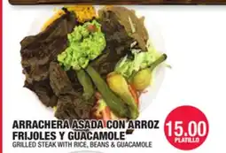 Carnicerias Jimenez ARRACHERA ASADA CON ARROZ FRIJUELS Y GUACAMOLE offer