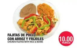 Carnicerias Jimenez FAJITAS DE POLLO CON ARROZ Y FRIJOLES offer